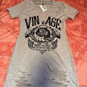 Vintage Dress shirt grey/black Size Large NWT